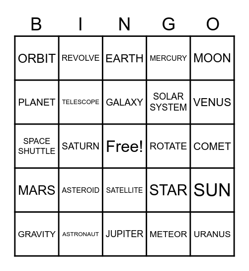 ULS NOVEMBER VOCABULARY WORDS Bingo Card