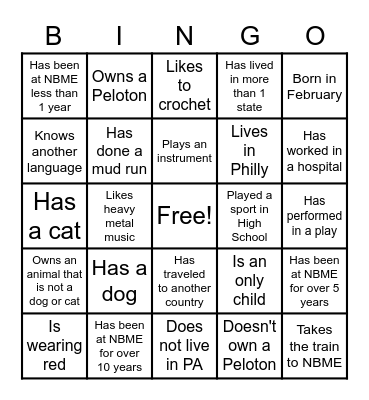 OGCOA Bingo Card