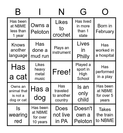 OGCOA Bingo Card