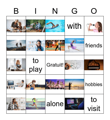 Loisirs Bingo Card