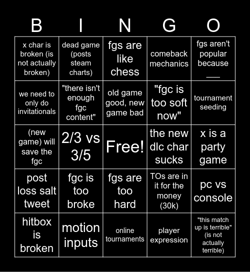 MOGUL CHESS BOXING Bingo Card