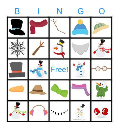 Snowman Bingo Card