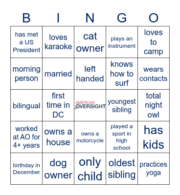 Staff Retreat BINGO Card