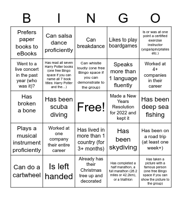 Blackout Bingo - Fill in as many as you can! Bingo Card