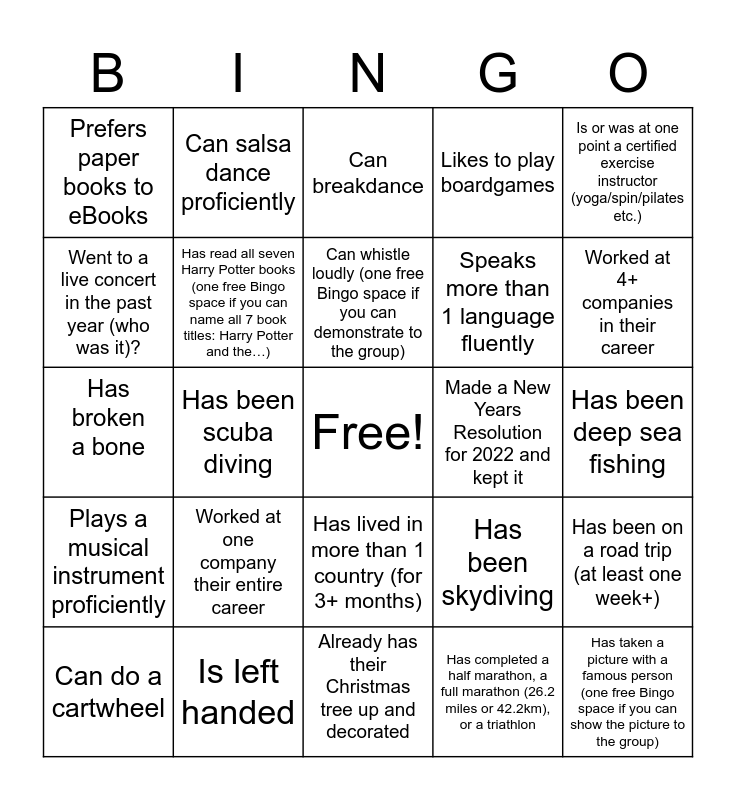 Blackout Bingo Fill in as many as you can! Bingo Card