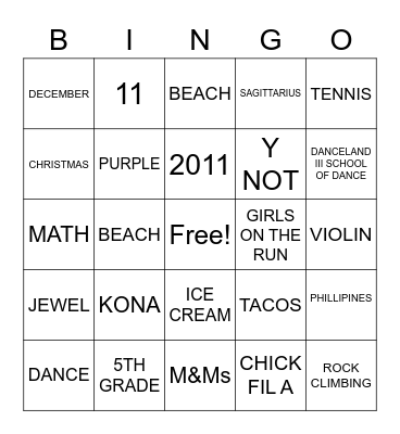 HAPPY BIRTHDAY JISELE Bingo Card