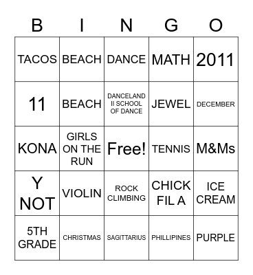 HAPPY BIRTHDAY JISELE Bingo Card