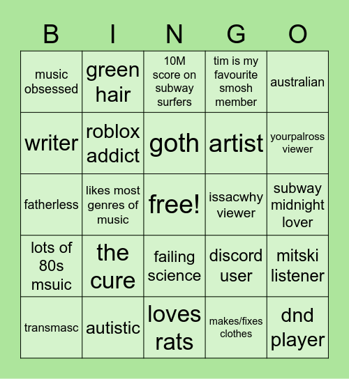 rottenmeatzz bingo!! Bingo Card
