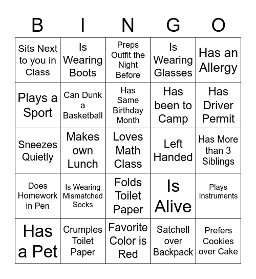 BINGO BAKER BREAD Bingo Card