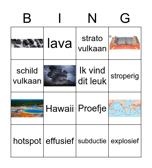 vulkanen Bingo Card