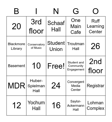 Ambassador Bingo Card