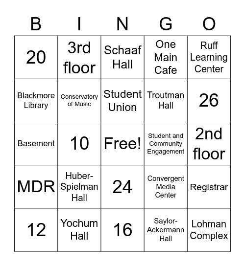 Ambassador Bingo Card