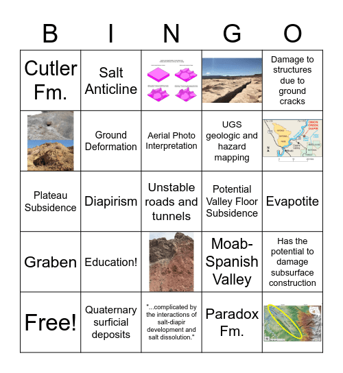 Salt Tectonism Bingo Card