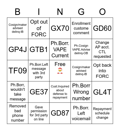 Bingo 🎁 Bingo Card