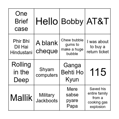How well do you know Arjun? Bingo Card