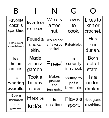 Grow Pittsburgh Get to Know You Bingo Card