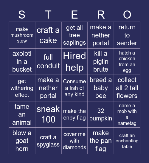 stereo belated bday mc bingo Card