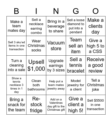 SALES PERSON BINGO Card