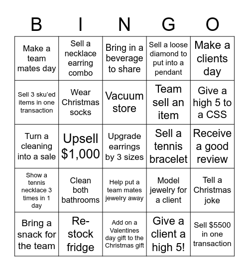 SALES PERSON BINGO Card