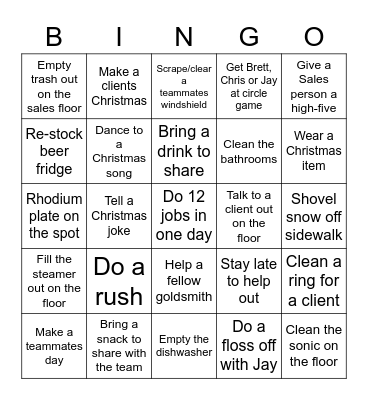 GOLDSMITH BINGO Card