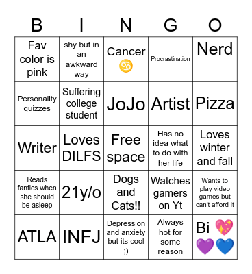 Uhohmykokoro Bingo Card