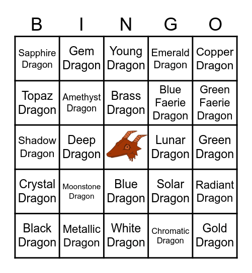 Dragons Bingo Card