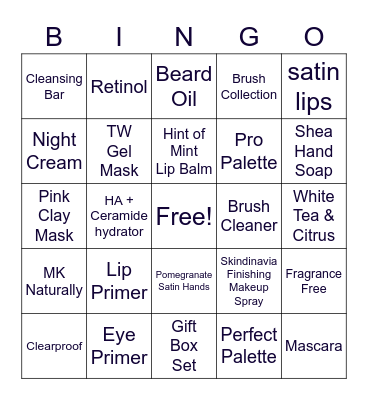 Beauty Bingo! Bingo Card