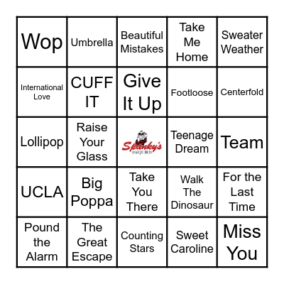 Spanky's Music Bingo 11/29/22 Bingo Card