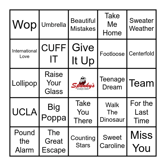 Spanky's Music Bingo 11/29/22 Bingo Card