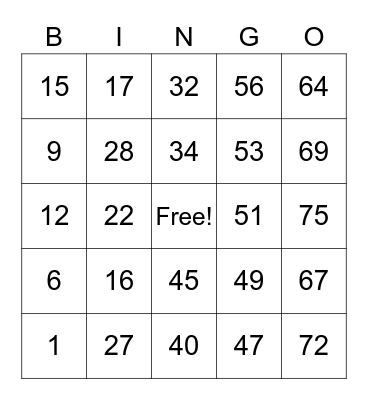 Formaran, Neil Jan V. Bingo Card