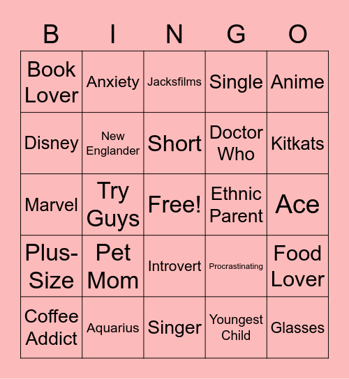 Cori Bingo Card