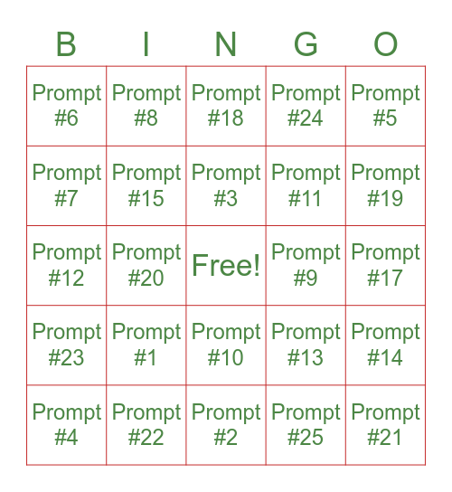 BAUBLE BINGO Card