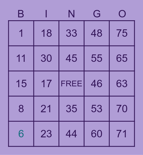 Jen Ortiz Bingo Card