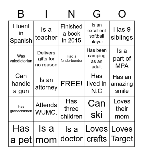 FRIENDSHIP BINGO Card