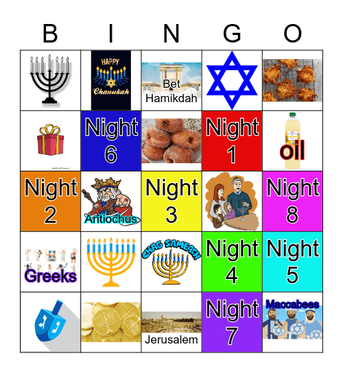 Chanukah Bingo Card