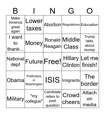 Cait James Bingo Card