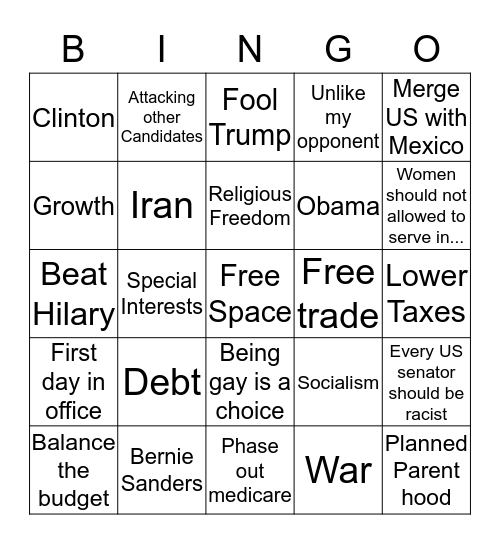 Kaylee Walters Bingo Card