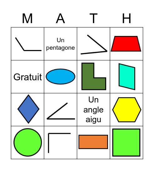 Géométrie Bingo Card