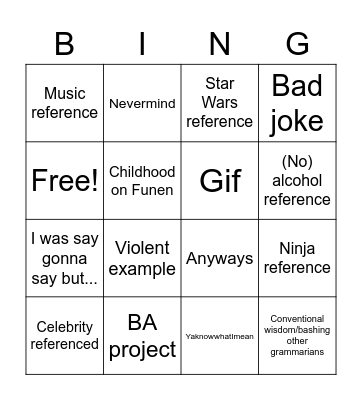 Kim BINGO Card