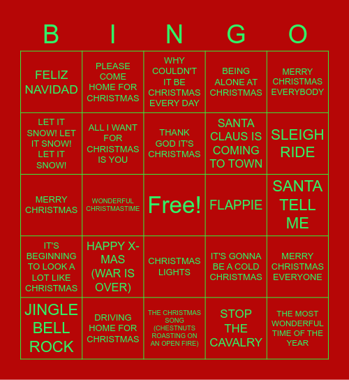 De Talisman Kerst BINGO Card