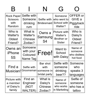 WaltDaisyLand Jamaican ICEBREAKER Bingo Card