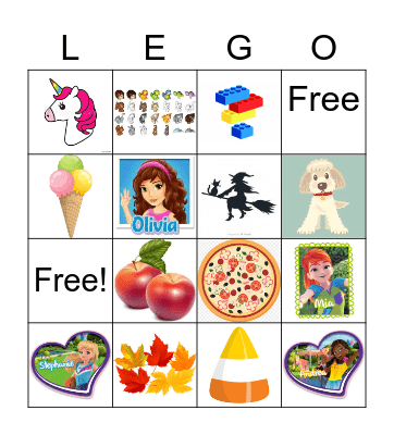 Lucy LEGO Bingo Card