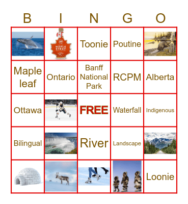 CANADA BINGO Card