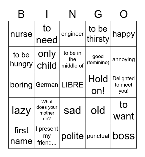 Unit 1 Review Bingo Card