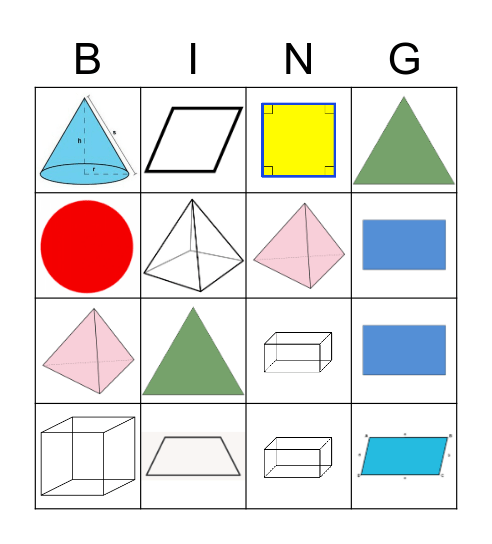 Geometriska figurer Bingo Card