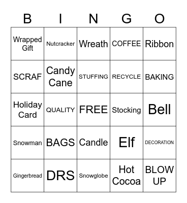 SQE Holiday Party Bingo Card