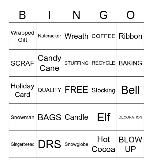 SQE Holiday Party Bingo Card