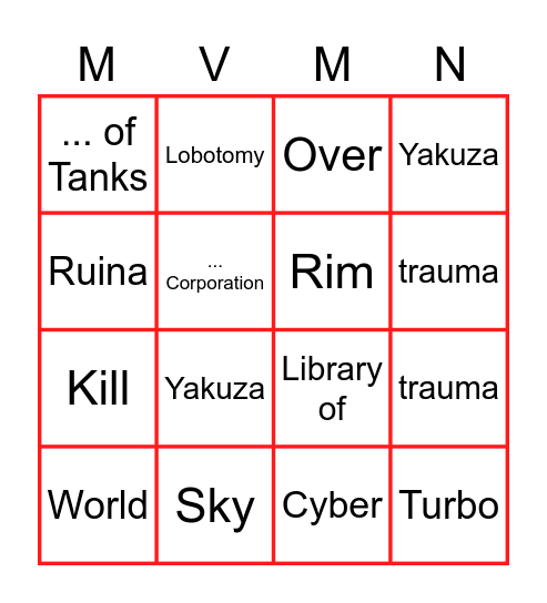 БИНГО ИГР ЛЕХИ Bingo Card