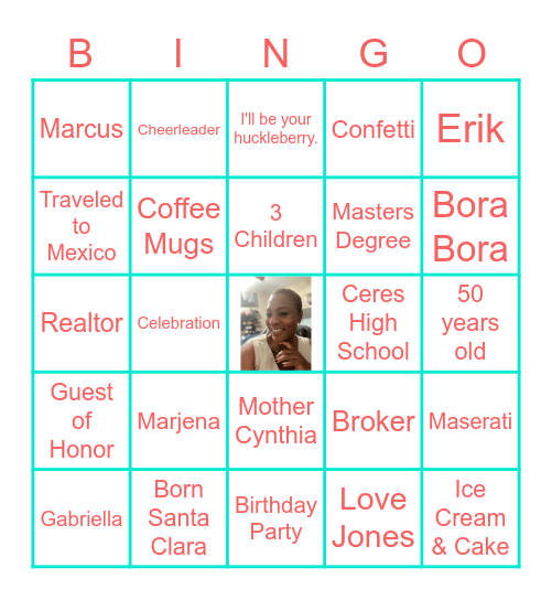 HAPPY BIRTHDAY ANGELA Bingo Card