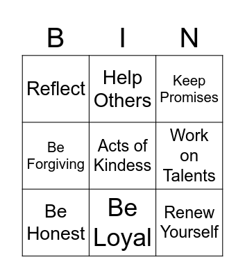 Building your PBA Bingo Card